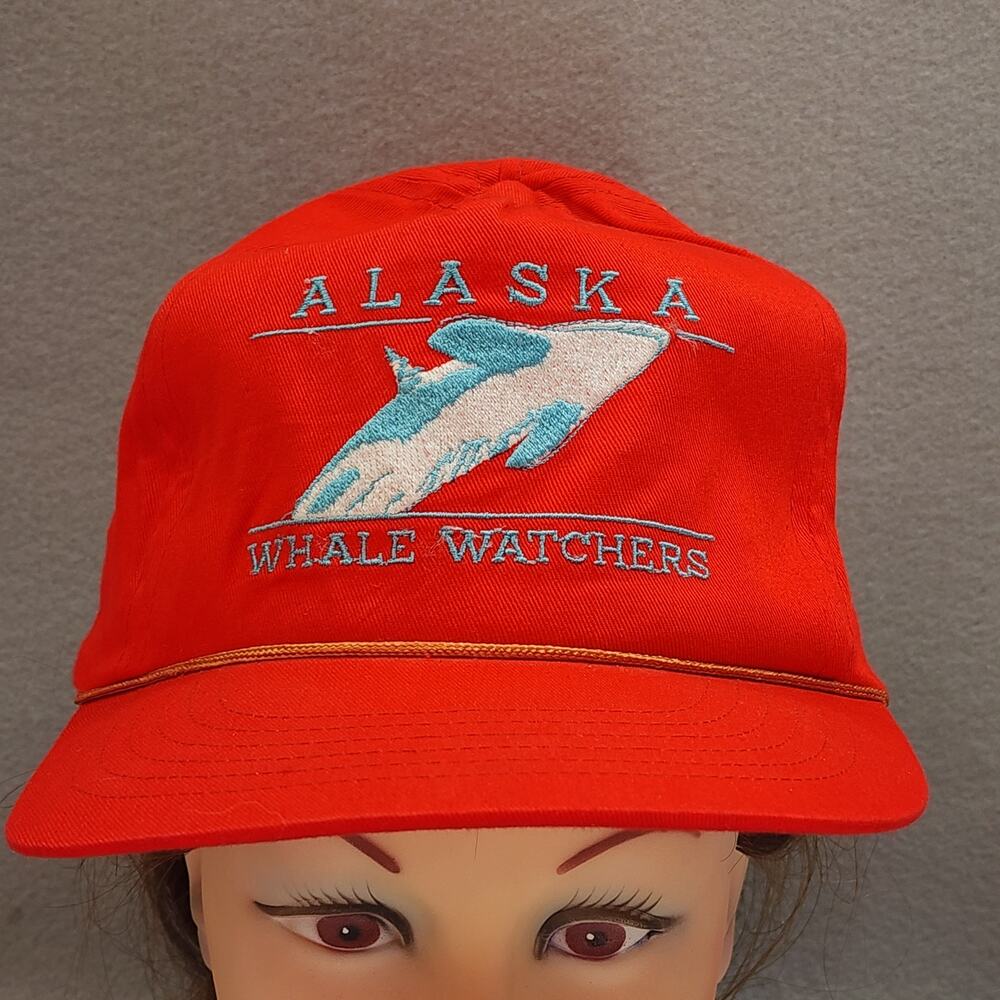 ALASKA WHALE WATCHERS Gold Braid Trim Snapback Baseball Cap One Size ACE Alaska